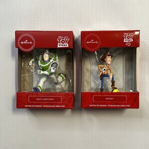 Hallmark Keepsake Ornament Toy Story Woody The Sheriff Buzz Lightyear Set